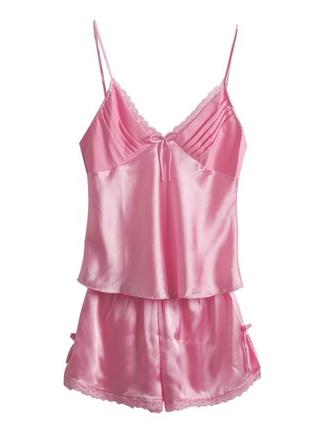 pink lace pajama set|satin cute flirty pajamas.